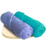 HEELIUM Bamboo Bath Towel | Ultra Absorbent | 3X Softer Than Cotton Towels | 140 x 70 cm - 600 GSM | Pack of 2 - Iris, Teal