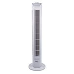 Igenix DF0035T Oscillating Tower Fan with 7.5 Hour Timer and Remote Control, 3 Speed Settings and Quiet Operation, Plastic, 45 W, White