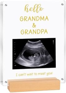 Blinking Stars Acrylic Ultrasound Picture Frame- Pregnancy Announcement For Grandparents, Baby Reveal Ideas, Grandma And Grandpa To Be Gifts- Baby Announcement Sign, Sonogram Keepsake Photo Frame