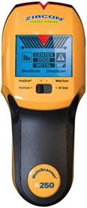 Zircon MultiScanner A250 All-In-One Stud Finder/Metal Detector/Live AC Wire Detection and Scanner,Yellow