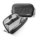 tomtoc Travel Cable Organizer Pouch, Electronics Accessories Organizer Portable Waterproof Double Accessories Carry Case for Cord, Charger, Cables, USB Drive, Black