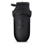 Shakesphere Tumbler Steel: Protein Shaker Bottle Keeps Hot Drinks HOT & Cold Drinks Cold, 24 oz. No Blending Ball or Whisk Needed, Easy Clean Up - BPA Free | Great for Shakes, Smoothies (Matte Black)