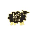 Pinposni Small Black Sheep Club Enamel Lapel Pin Metal Badge Brooch For Backpacks, Metal Stainless Steel, no gemstone