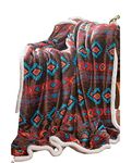 CARSTENS, INC. Wrangler Ultra Premium Super Soft Plush Sherpa Fleece Oversized Throw Blanket 54" x 68", Southwest Horizon