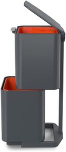 Joseph Joseph Totem Max 60L Kitchen Bin – Waste & Recycling, Odour Filter, Graphite