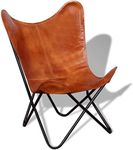 Mitss Leather Butterfly Chair with Black Iron Folding Frame, Easy to Assemble, Comfortable Home | Living | Garden| Patio Chair | Camping Chair| Folding Chair