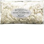 Mulberry Silk Fiber for Spinning, Blending, Felting, and Dyeing. Natural Undyed Combed Top.