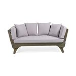 Christopher Knight Home 312938 Norman Outdoor Acacia Wood Expandable Daybed with Water Resistant Cushions, Gray and Dark Gray