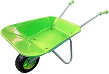 New Child Kids Metal Wheelbarrow - Green/Silver - Toy, Play, Farm, Gardening