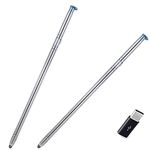 2 Pack LCD Touch Screen Stylus Pen Replacement Parts for LG Stylo 6 ,Stylo 6 Plus ,Boost AT&T TracFone Verizon Xfinity T-Mobile Sprint Cricket (Holographic White )+ Type C Convertor