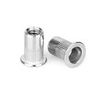 Rivet Nut Zinc Plated M8 Flat Head Metric Threaded Rivetnut, Insert Nut, insert Rivet Nut (Pack of 100)