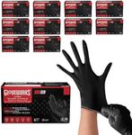 GLOVEWORKS HD Black Nitrile Gloves Large, 6 mil Nitrile Disposable Gloves, Latex Free Gloves Mechanics Gloves, 10 Boxes of 100