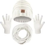 MAYLISACC Women's Warm Beanie, Scarf and Gloves Set with Touch Gloves for Winter Outdoor Activities
