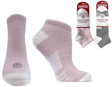 Doctor's Choice Men's & Women's Sleeping Socks, No Show Cozy Compression, Pink, Medium