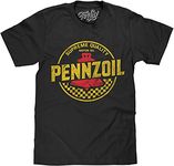 Tee Luv Men's Faded Pennzoil Motor Oil Logo Shirt, Black, S