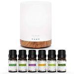 ASAKUKI 300 ml Aromatherapy Diffuser, Ultrasonic Cool Mist Essential Oil Diffuser with 7 Color Lights, Auto Shut-Off for Home Bedroom Office Gift Set