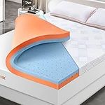 Maxzzz Mattress Topper Twin, 4 Inch Gel & Copper Infused Memory Foam Mattress Topper with Removable & Non-Slip Cover CertiPUR-US Single Foam Topper for Pressure Relief(Twin,38x 74 Inch)