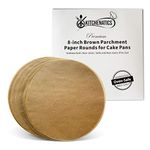 Round Unbleached Parchment Paper Sheets, Precut Parchment Paper for Baking, No Holes- Use as Burger Paper, Tamale Wrappers, Air Fryer Sheets, Baking Paper, 150 Pcs Precut Food Paper Sheets - 8" inches