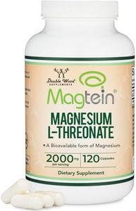 Magnesium L Threonate Capsules (Magtein) – High Absorption Supplement – Bioavailable Form for Sleep and Cognitive Function Support – 2,000 mg – 100 Capsules