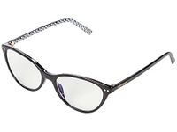 kate spade new york Women's Roanne Blue Light Readers Reading Glasses, Black/Demo Lens, 54mm, 16mm