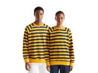 United Colors of Benetton Jersey G/C M/L 36plu106d Sweatshirt, Ocher Yellow and Dark Blue Stripes 902, XXL