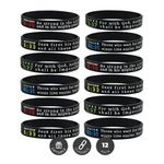 Ezekiel Gift Co. (12-Pack) Religious Silicone Bracelets with Assorted Bible Verses - Wholesale Church Supplies Bible Study Tools