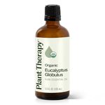 Plant Therapy USDA Certified Organic Eucalyptus Essential Oil. 100% Pure, Undiluted, Therapeutic Grade. 100 mL (3.3 Ounce).