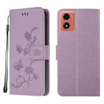 Wuhaizher Motorola E14 Case Motorola G24/G04 Cover Shockproof Leather Wallet Book Flip Folio Magnetic Stand View Case for Moto E14/G04/G24 Phone Cases Shockproof Cover Lotus Pattern, Light Purple