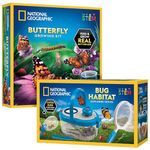 Blue Marble National Geographic Butterfly Growing & Bug Catcher Kit - Butterfly Habitat Kit with Voucher for 5 Caterpillars (S&H Not Included) & Bug Habitat with Magnified Viewers, Bug Catcher & More