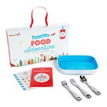Munchkin Food Adventure Splash Toddler Dining Set, Includes Premium Plate and Stainless Steel Utensils, Blue