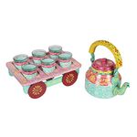 Terosa Roseate Kettle Set Iv With 6 Glasses & Holder Handicraft Decorative Tea Coffee Set,1 Liter