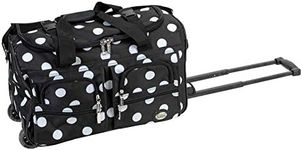 Rockland Luggage Rolling Duffle Bag, Black Dot, 22-Inch