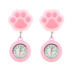 Retractable Watch with Second Hand:Clip On Watches Lapel Fob Pocket Watch with Silicon Cover,2 pcs