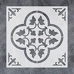 GSS Designs Moroccan Pattern Tile Stencil 12x12 Inch DIY Furniture Floor Painting Stencils for Kitchen Bathroom Paint Stencils for Walls and Floors