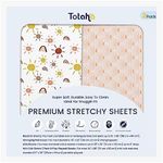 TotAha Mini Crib Sheets Boho Rainbow, Hypoallergenic Pack N Play Mattress Sheets, Buttery Soft Pack and Play Fitted Sheets 24x38x5, 2 Pack