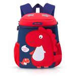 Toyshine Dinosaur Backpacks for Kids Girls Boys Cute Dinosaurs Dino Toddler Backpack Preschool Nursery Travel Bag - Mini Size - Red