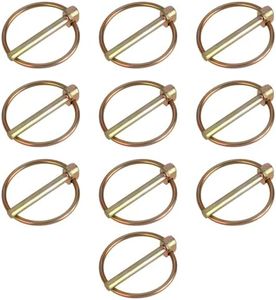 10 PCS Lynch Pin Assortment Kit, 3/16” Linch Pin with Ring, Heavy Duty Lynch Pin Shaft Locking Pin Clips Hardware Pins for Farm Tractors Trucks Mower Trailers Trolleys Carriages (4.5x36mm)