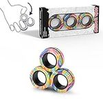 Magnetic Rings Fidget Toy Set, Idea ADHD Fidget Toys, Adult Fidget Magnets Spinner Rings for Anxiety Relief Therapy, Fidget Pack Great Gift for Adults Teens Kids (3PCS)