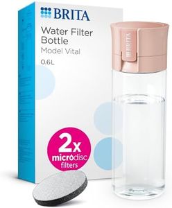 BRITA Water Filter Bottle Model Vital Apricot (600 ml) Including 2 MicroDisc Filters - Practical Water Bottle with Water Filter for Travel, Filters Chlorine & Bacteria When Drinking, Dishwasher Safe