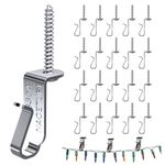 Christmas Light Hook for Ceiling - 20 Pack Metal Wire Clips for String Lights Hanger Screw Clips, Rope Light Wire, LED Light Hooks Clip for Outside Hanging Buckle, Garland Light, Decor