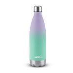 Milton Dewie Duo 1000 Thermosteel Water Bottle 1000 ml, 24 Hr Hot and Cold I Leak Proof Lid, ISI Certified I Vacuum Insulated I for Office, Gym, School I Green Purple