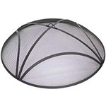 Sunnydaze Black Reinforced Steel Mesh Fire Pit Spark Screen with Ring Handle - 40-Inch Diameter