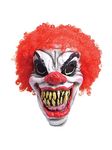 Bristol Novelty BM461 Clown Mask With Hair Foam | 1 Piece | Multicoloured | One Size - Adult Horror Red, Multicolor