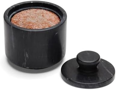 Fox Run Marble Salt Cellar, Black 3 x 3 x 3 inches