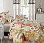 House of Windsor Beautiful Floral Vintage Patchwork Quilted Bedspread/Throw with 1 Pillow Shams (Alvina) (Single)