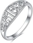 16th Birthday Gifts Princess Crown Ring for Women Daughter Friend (7), Sterling Silver, Cubic Zirconia