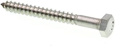 Prime-Line 9055097 Hex Lag Screws, 1/4 inch X 2-1/2 inch, Grade 18-8 Stainless Steel, (25-Pack), Zinc