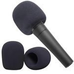 3 Pcs Foam Mic Cover Handheld Microphone Windscreen (Black)