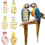 6 Pieces Bird Diaper Parrot Diapers Bird Flight Suit Diaper Inner Layer Parrot Nappy Clothes for Parakeet Parrot Mini Macaw Budgie Canary, Fruit Style (Medium)