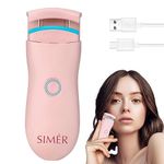 Heated Eyelash Curlers, USB Rechargeable Electric Eyelash Curler for Quick Natural Curling, 2 Heating Modes 24 Hours Long Lasting for Women Girls, Pink